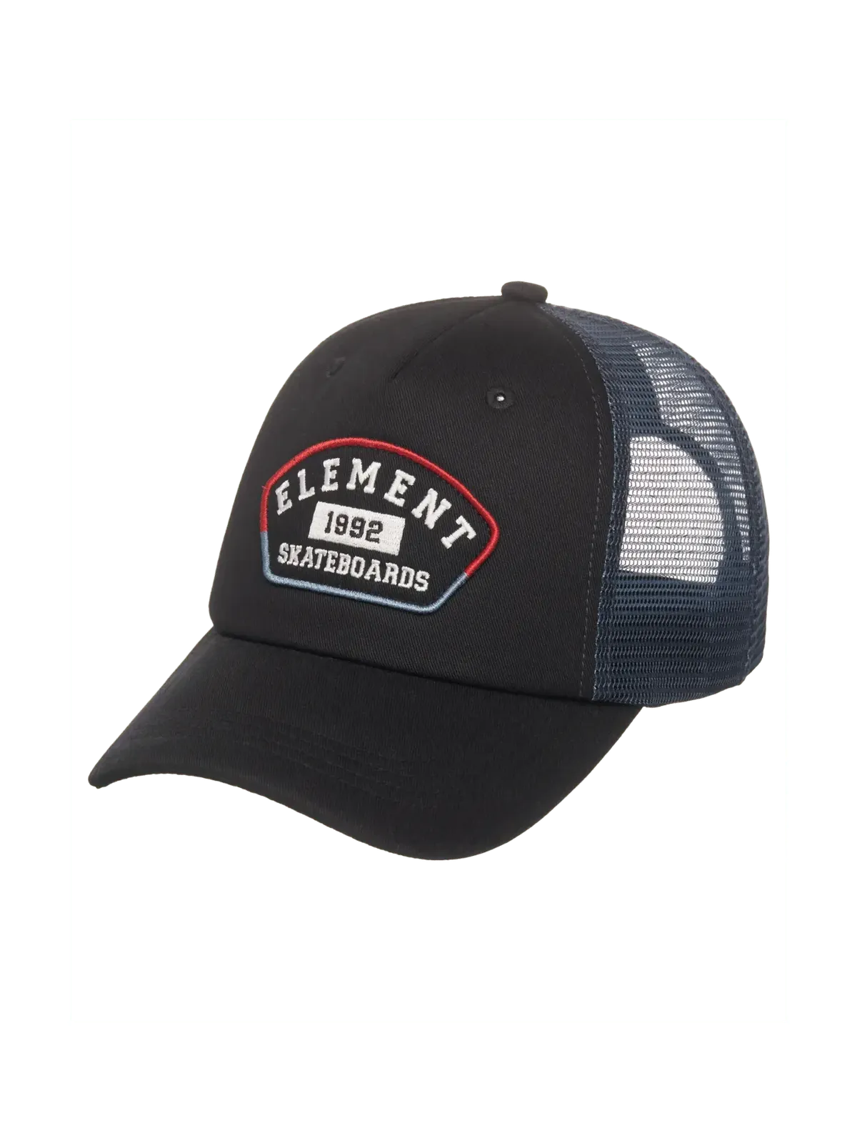 Casquettes Element Team Trucker Cap Flint Black, vue de face de ¾