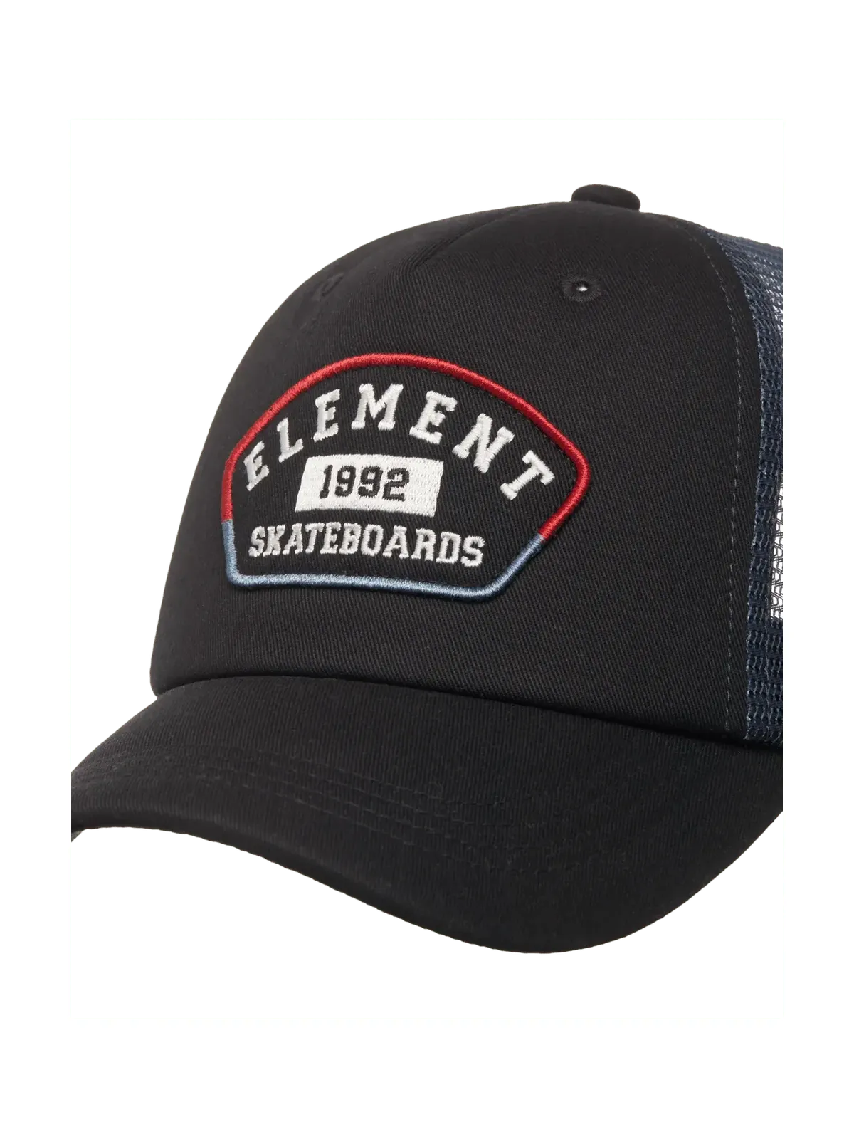 Casquettes Element Team Trucker Cap Flint Black, vue de ¾ détail
