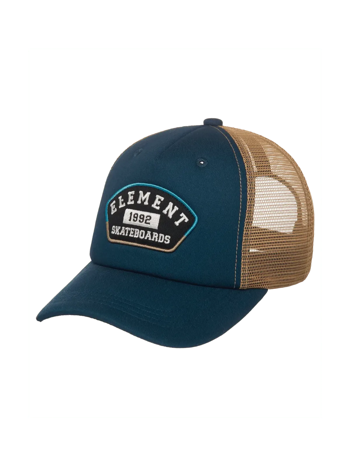 Casquettes Element Team Trucker Cap Indigo, vue de face de ¾