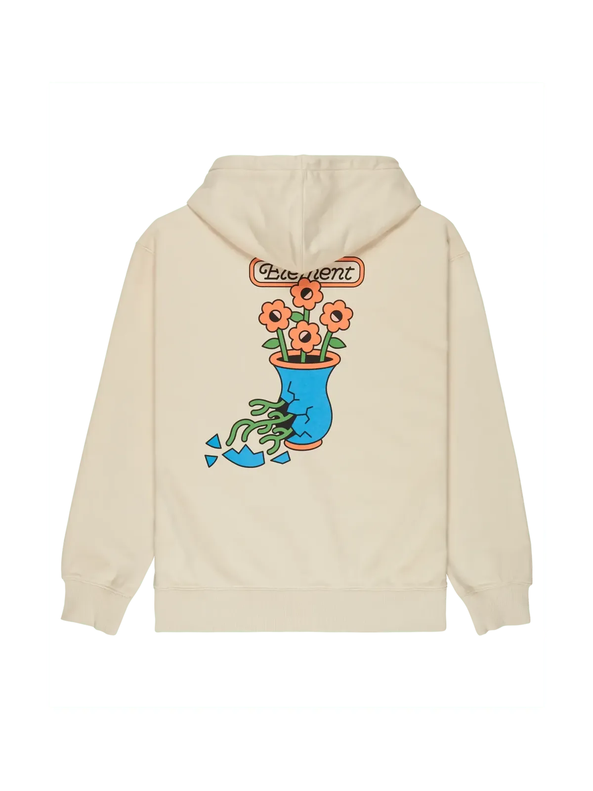 Sweatshirts Element Too Wild Po Oat Milk, vue de dos a plat