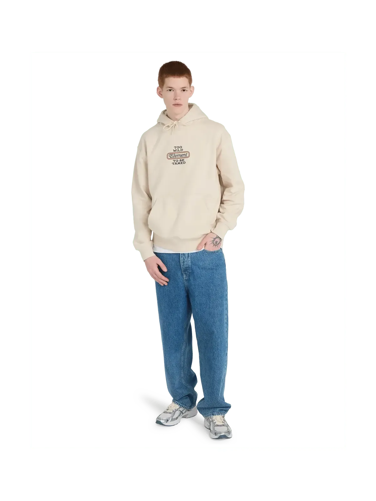 Sweatshirts Element Too Wild Po Oat Milk, vue de face portée en pied