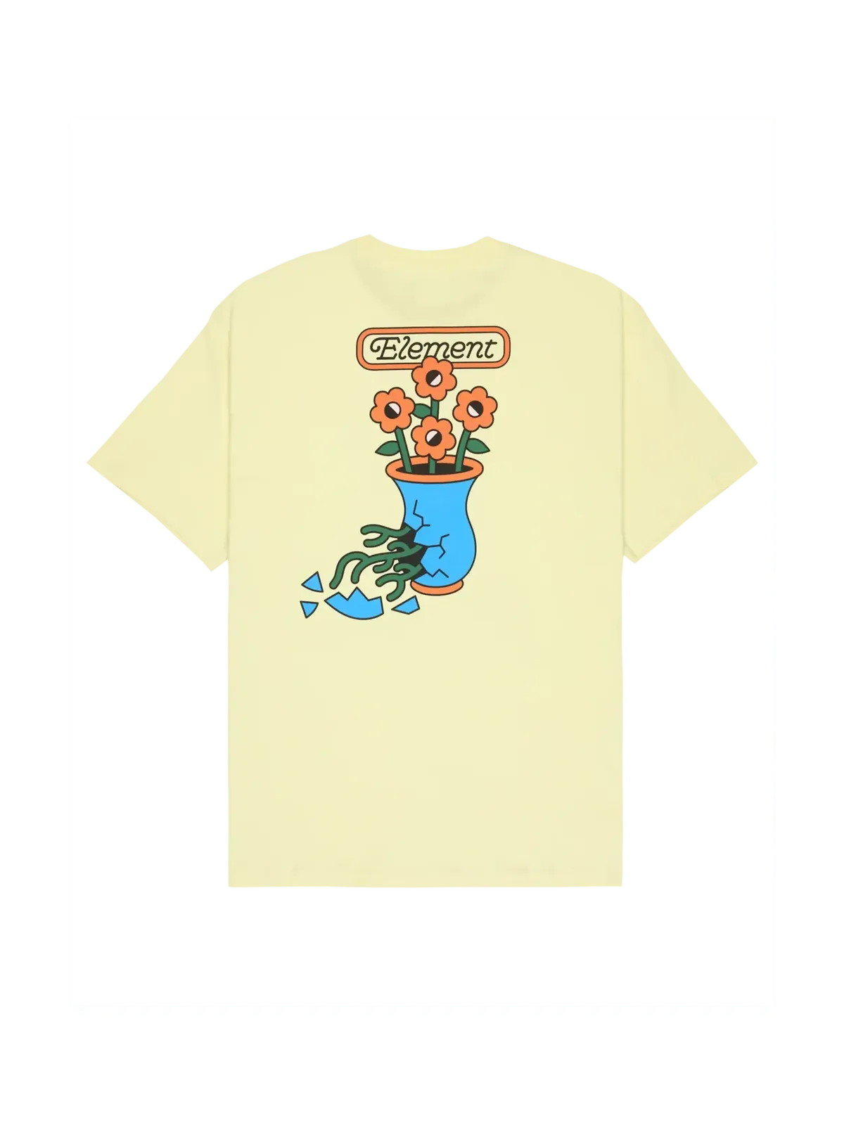 Teeshirts Element Too Wild Ss Wax Yellow, vue de face a plat