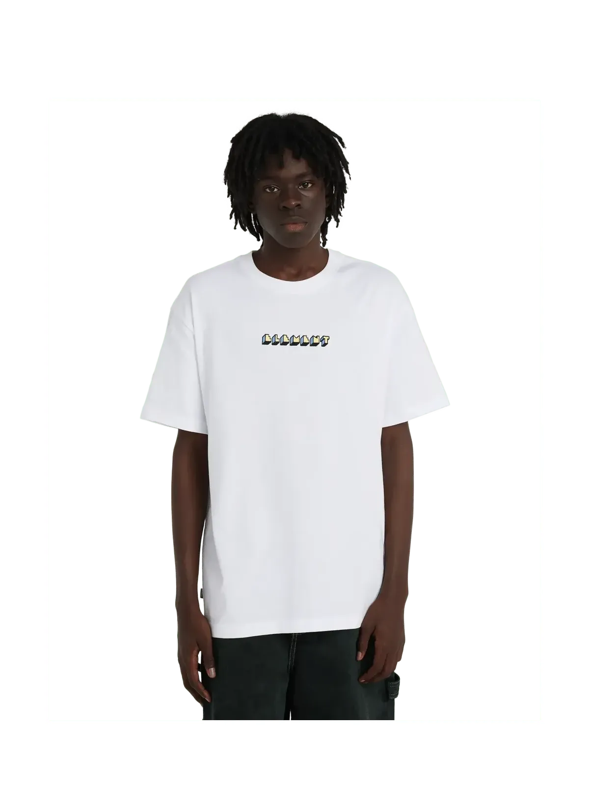 Teeshirts Element World Peace Ss Optic White, vue portée de face