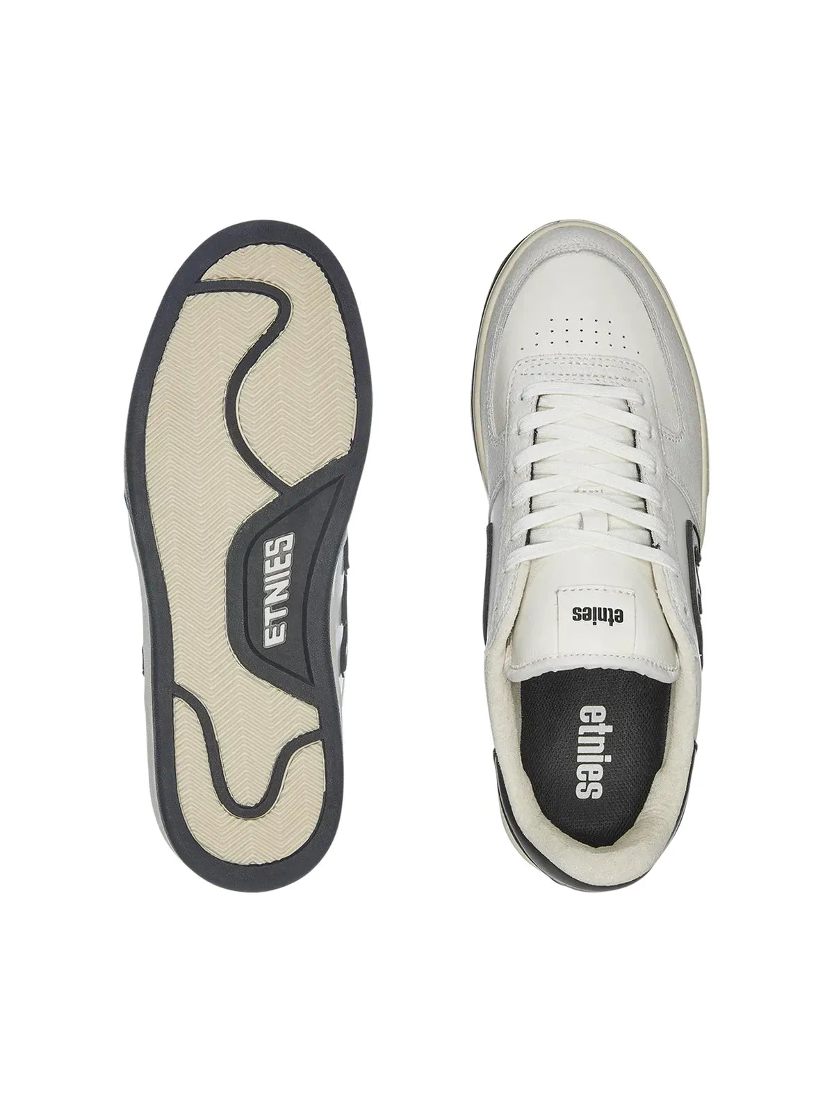 Chaussures de skateboard Etnies Emerson Marshmallow, vue de la paire devant derrière