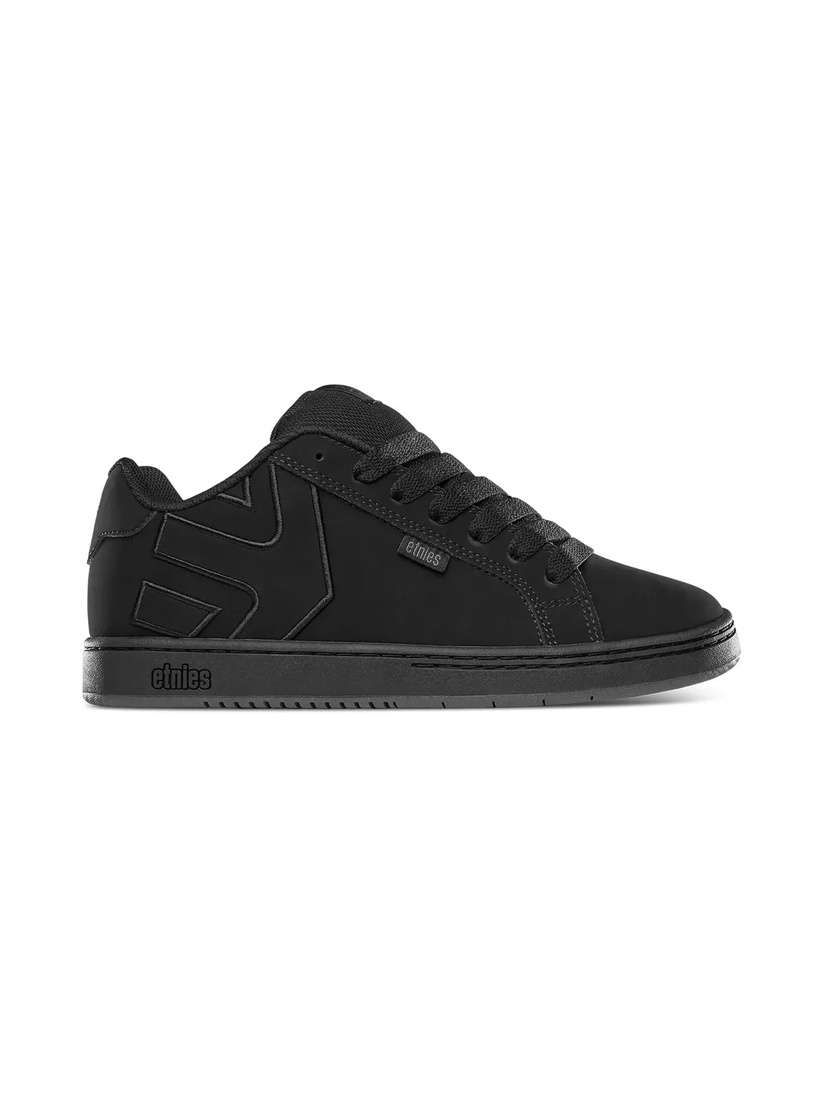Chaussures de skateboard Etnies Fader Black Raw, vue de coté