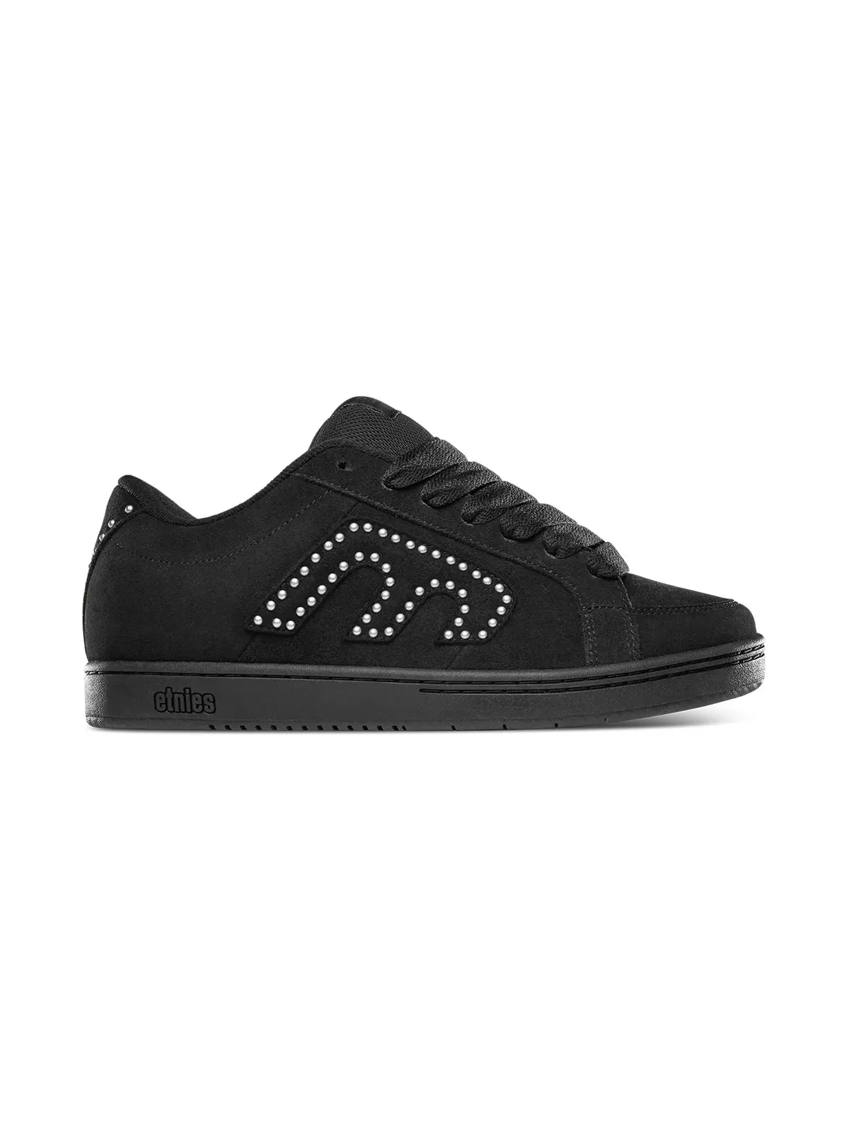 Chaussures de skateboard Etnies Kingpin Black Black Silver, vue de coté