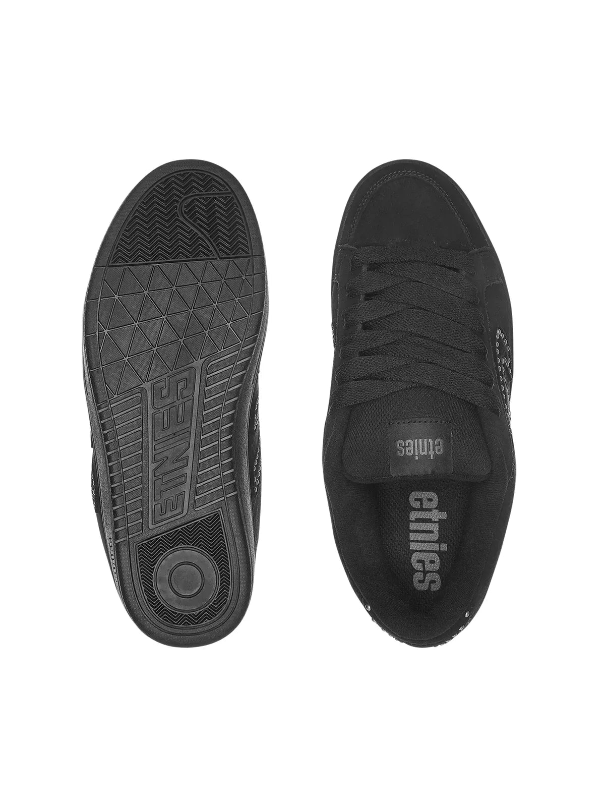Chaussures de skateboard Etnies Kingpin Black Black Silver, vue de dessus