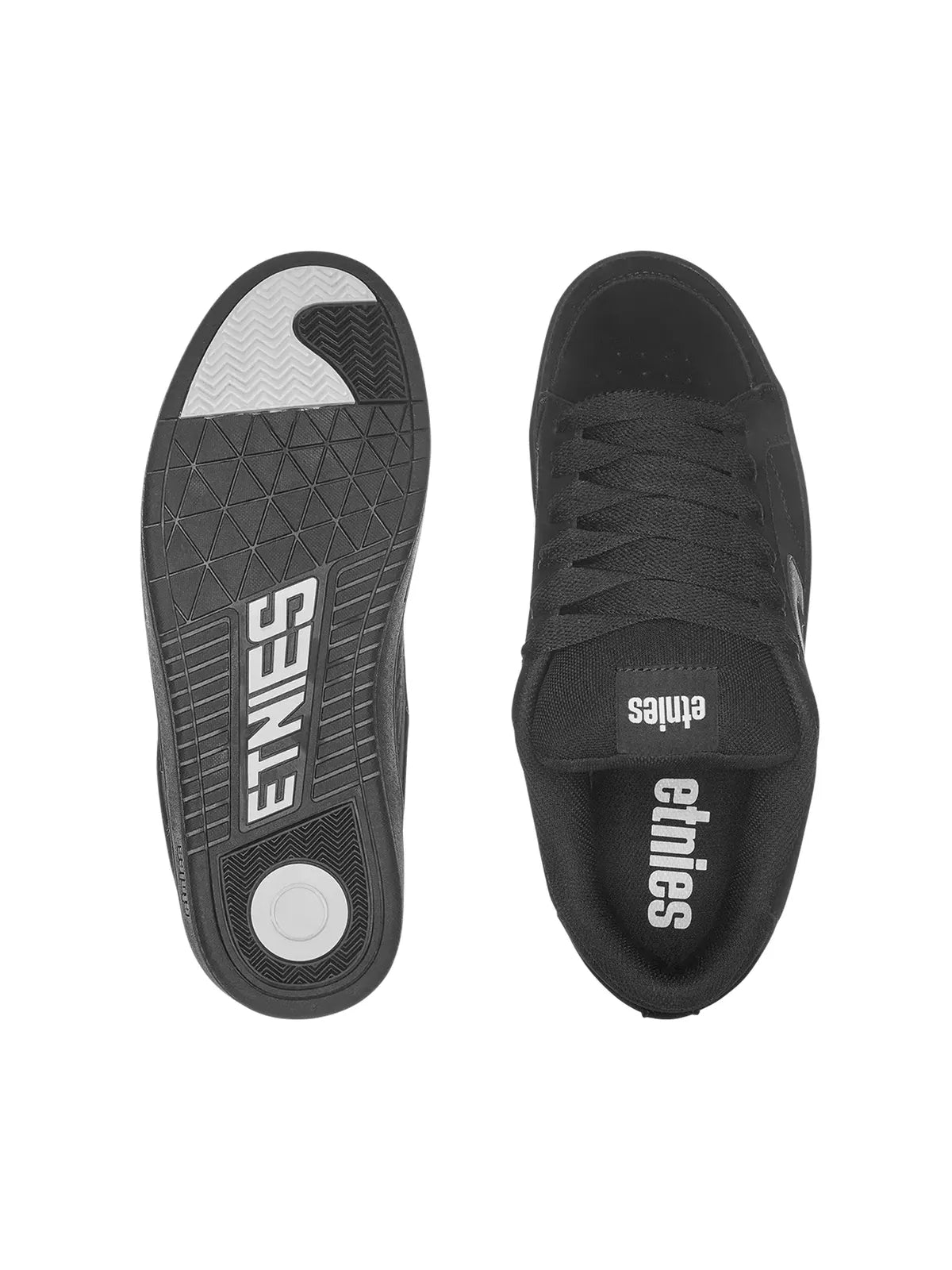 Chaussures de skateboard Etnies Kingpin 2K Black Black Black, vue de la paire devant derrière