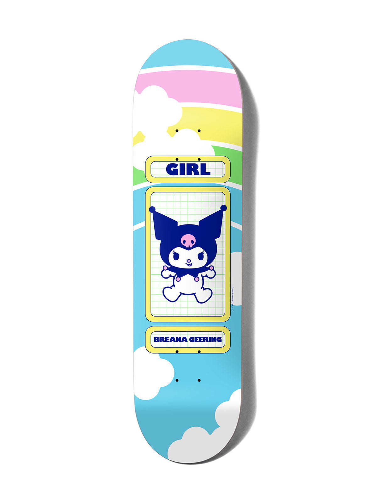 Planches de skate Girl Deck Hello Kitty Rainbow Geering 8.0 X 31.5, vue de dessous