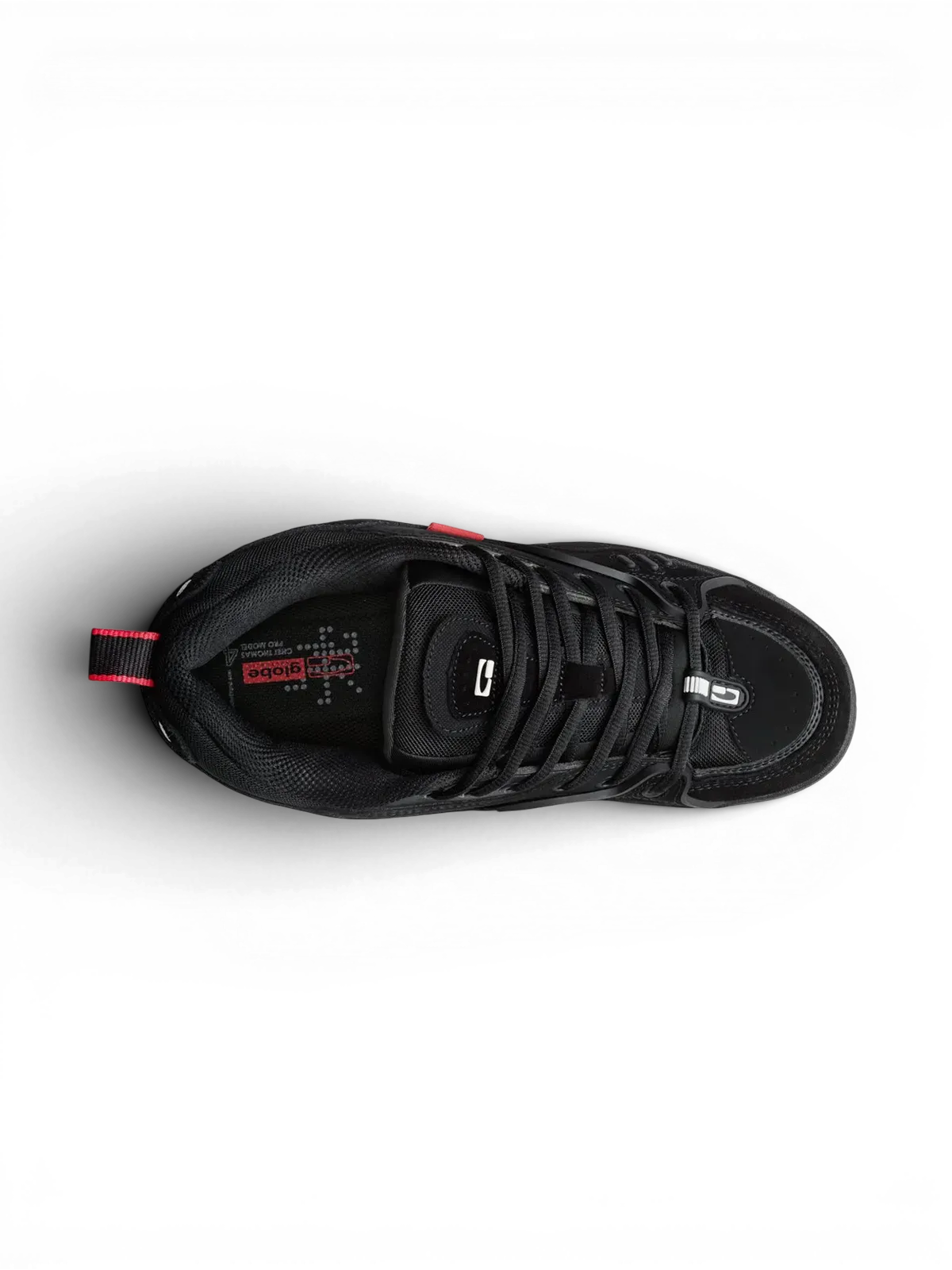 Chaussures de skateboard Globe Ct-4 Black Suede, vue de dessus