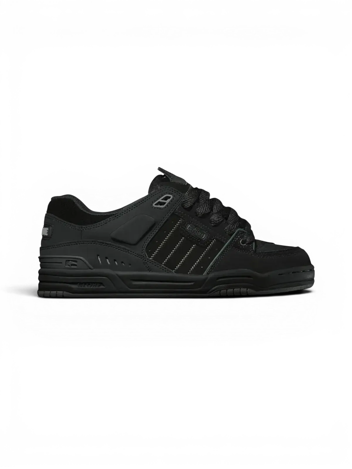Chaussures de skateboard Globe Fusion Black/Night, vue de coté
