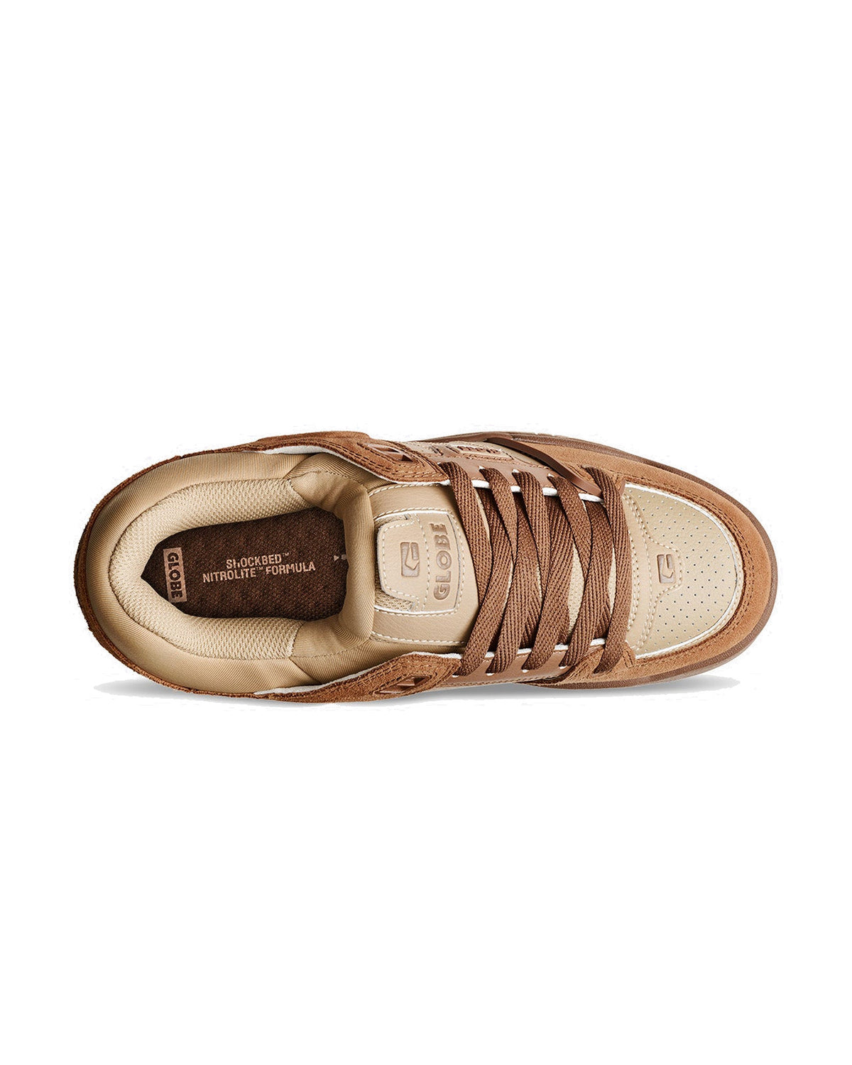 Chaussures de skateboard Globe Fusion Walnut, vue du dessus