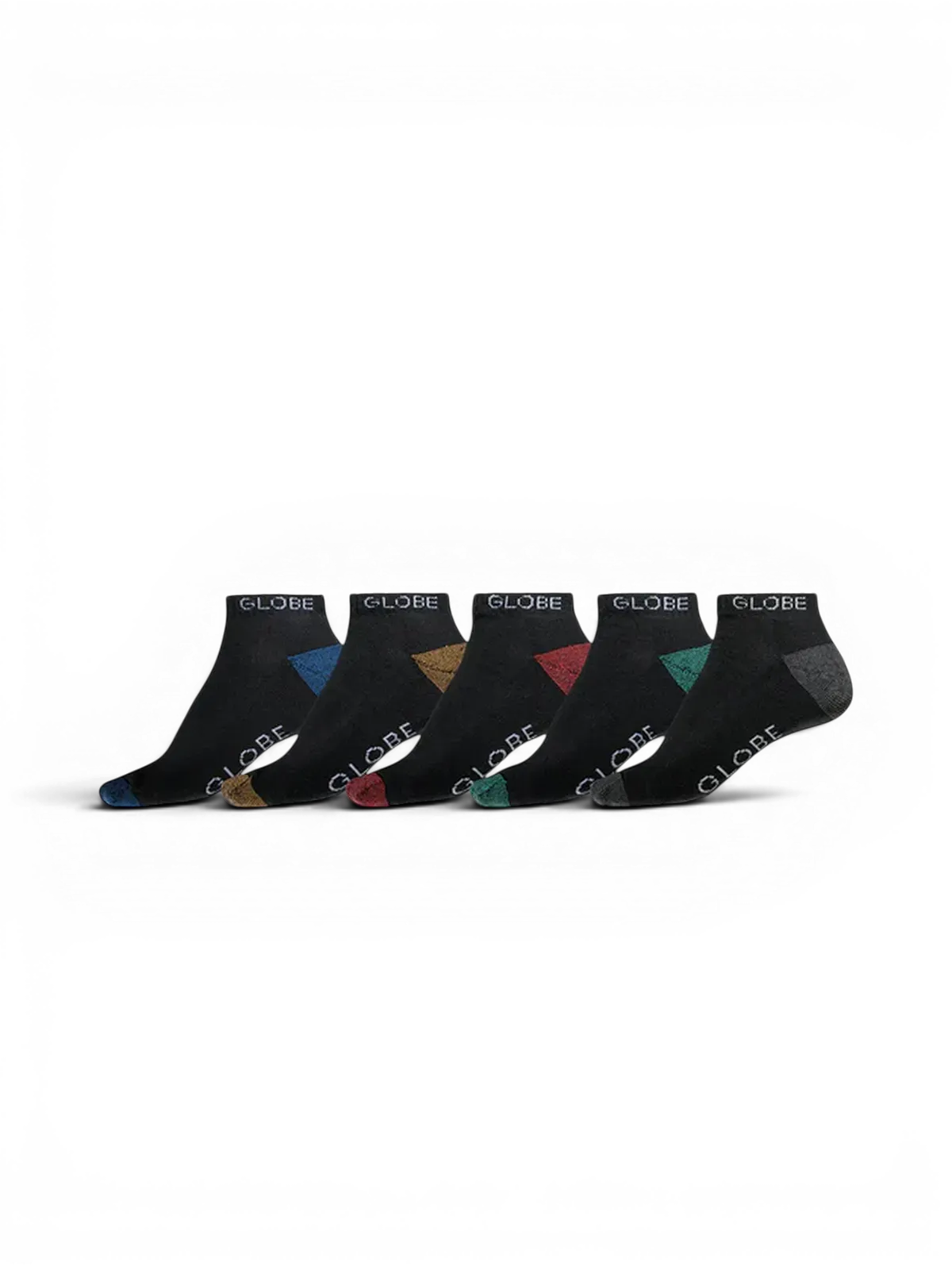 Chaussettes Globe Ingles Ankle Sock 5 Pack Black/Assorted, vue du pack