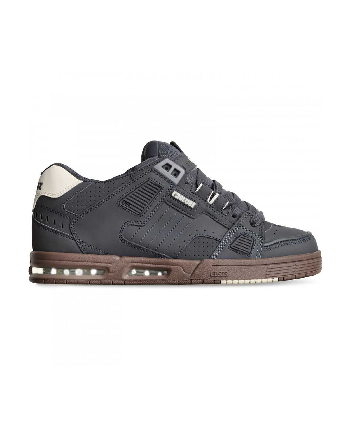 Chaussures de skateboard Globe Sabre Lead/Gum, vue de profil