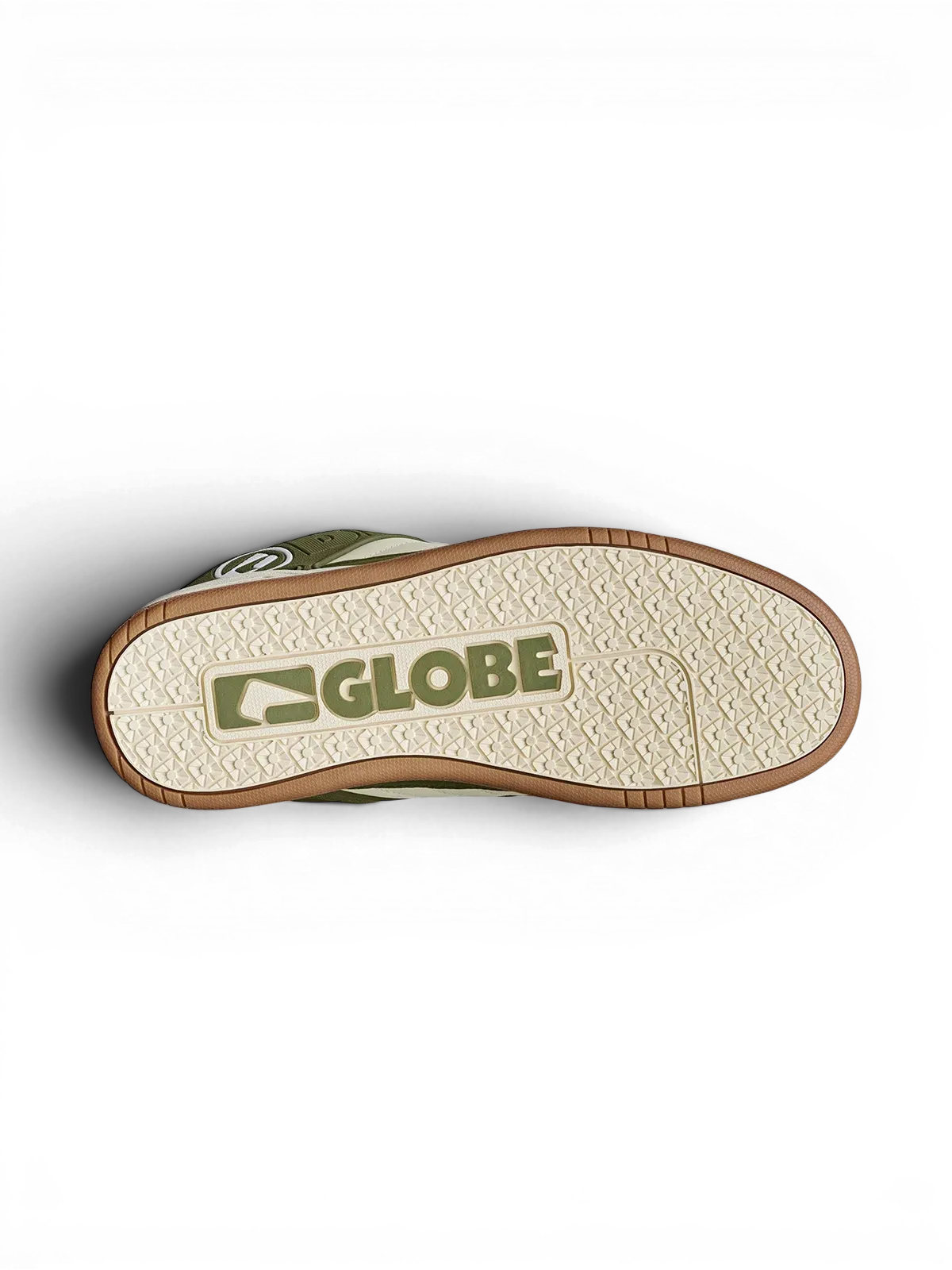 Chaussures de skateboard Globe Tilt Green/Antique, vue de dessous
