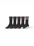Chaussettes Globe Tilt Hi Crew Sock 5 Pack Black/Assorted, vue du pack