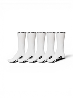 Globe Tilt Hi Crew Sock 5 Pack White/Assorted - Chaussettes