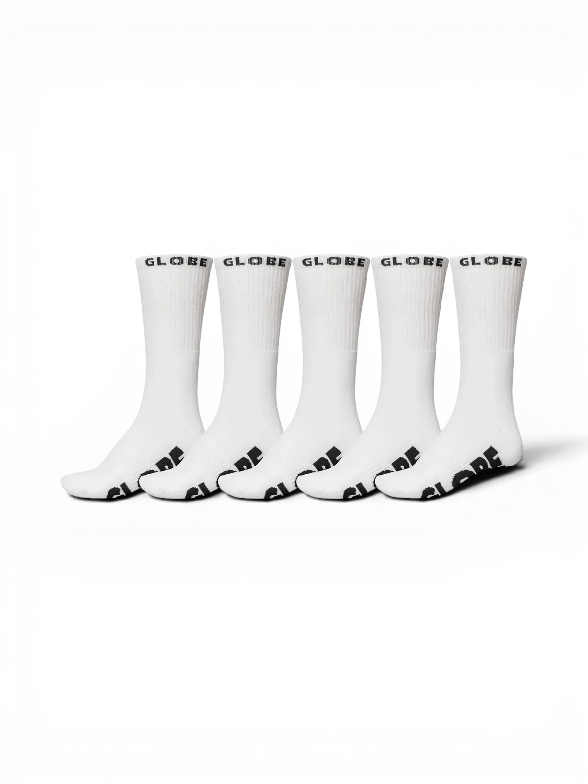 Chaussettes Globe Tilt Hi Crew Sock 5 Pack White/Assorted, vue du pack