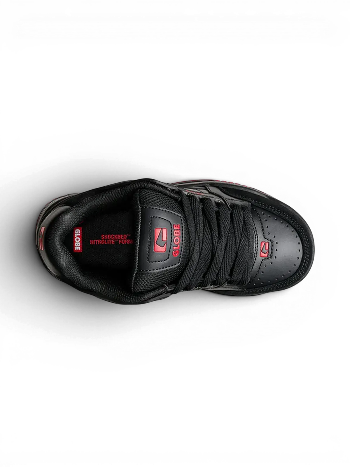 Chaussures de skateboard Globe Tilt-Kids Black/True Red, vue de dessus