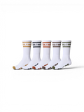 Chaussettes Globe Whiteout Hi Crew Sock 5 Pack White, vue du pack