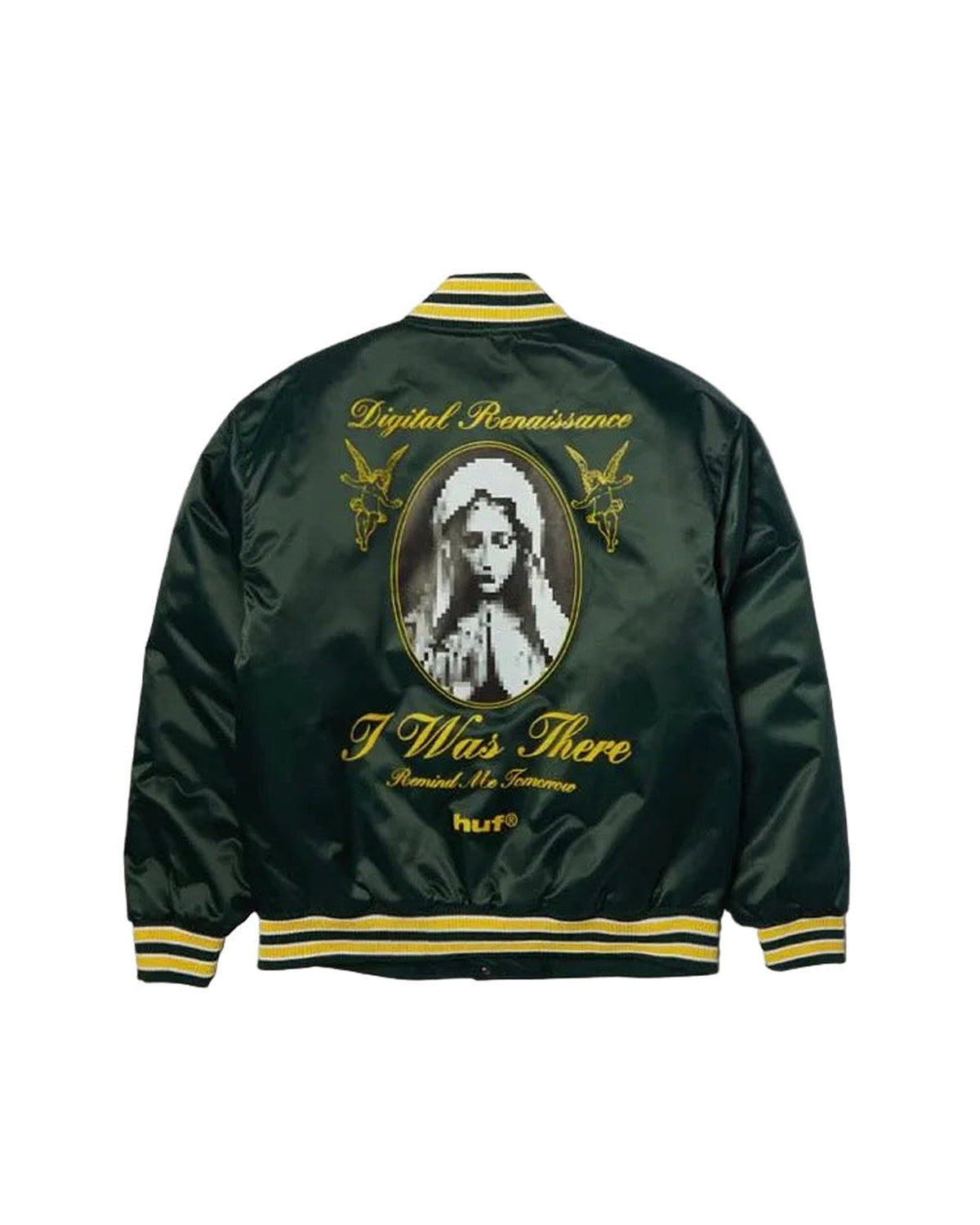 Vestes Huf Huf Jacket Digital Renaissance Baseball Forest Green Forest Green, vue de  dos