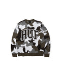 Pulls Huf Huf Pull Arch Jacquard Camo Crewneck Camo Camo, vue de face