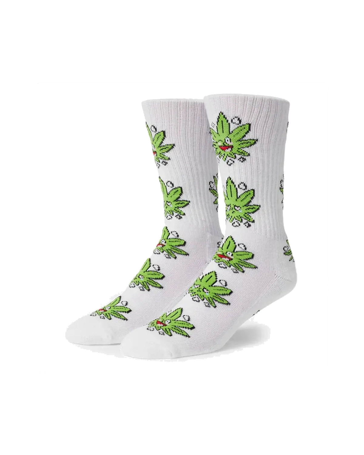 Chaussettes Huf Huf Socks Kawaii Buddy White White, vue de face de ¾