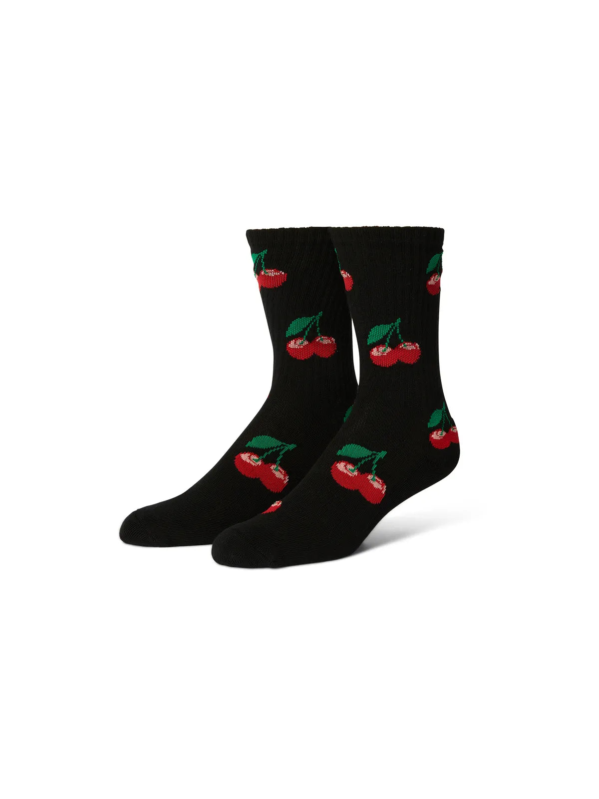 Chaussettes Huf Socks Cherry Bomb Crew Black, vue en paire