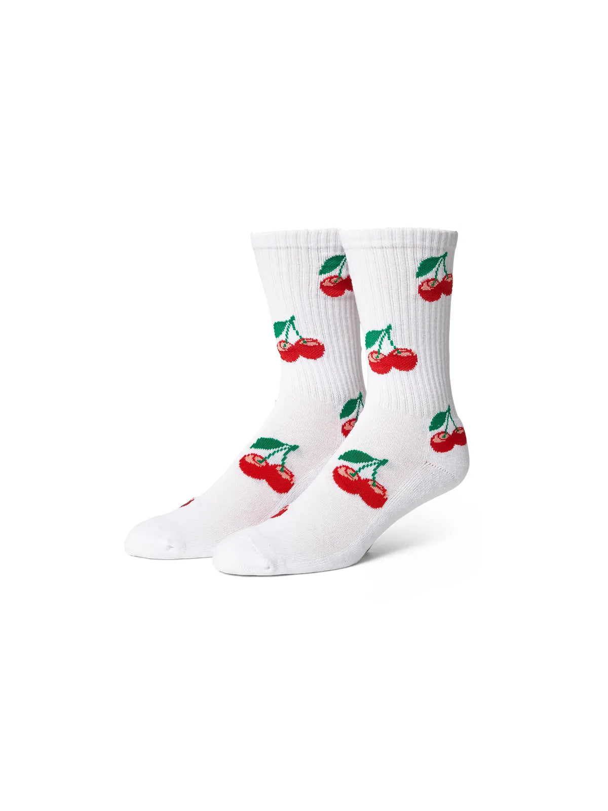 Chaussettes Huf Socks Cherry Bomb Crew White, vue en paire