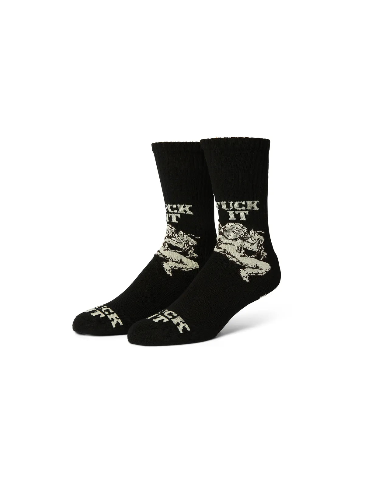 Chaussettes Huf Socks Divine Crew Black, vue en paire