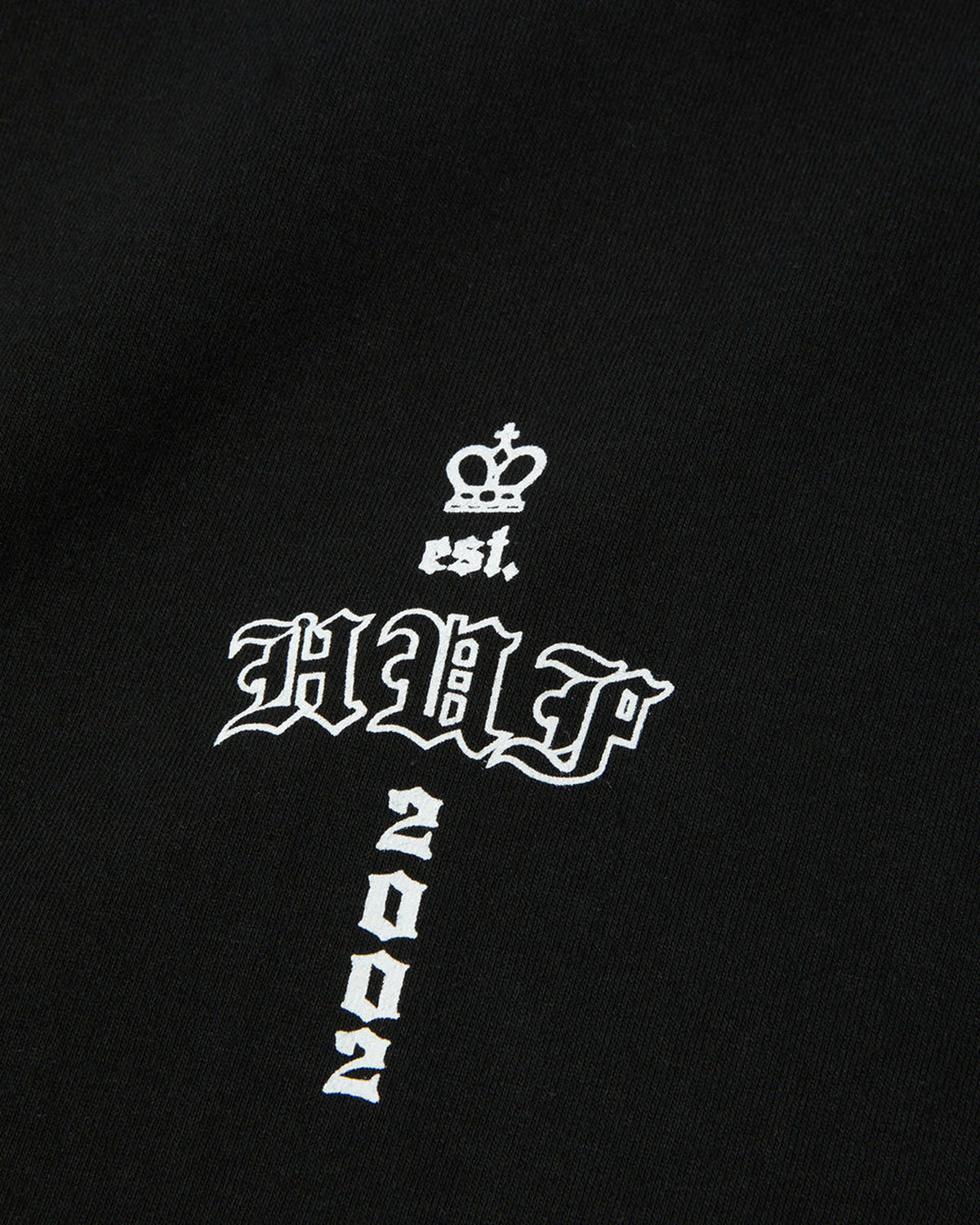 Teeshirts Huf Huf T-Shirt Hard Luxe Ls Black Black, détail logo face avant