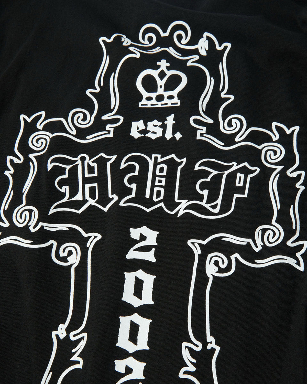 Teeshirts Huf Huf T-Shirt Hard Luxe Ls Black Black, détail logo face arrière