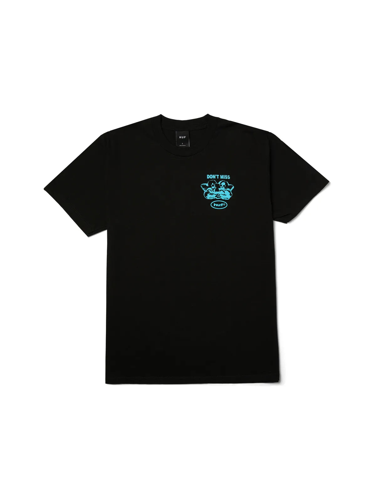 Teeshirts Huf T-Shirt After Midnight Ss Black, vue à plat devant