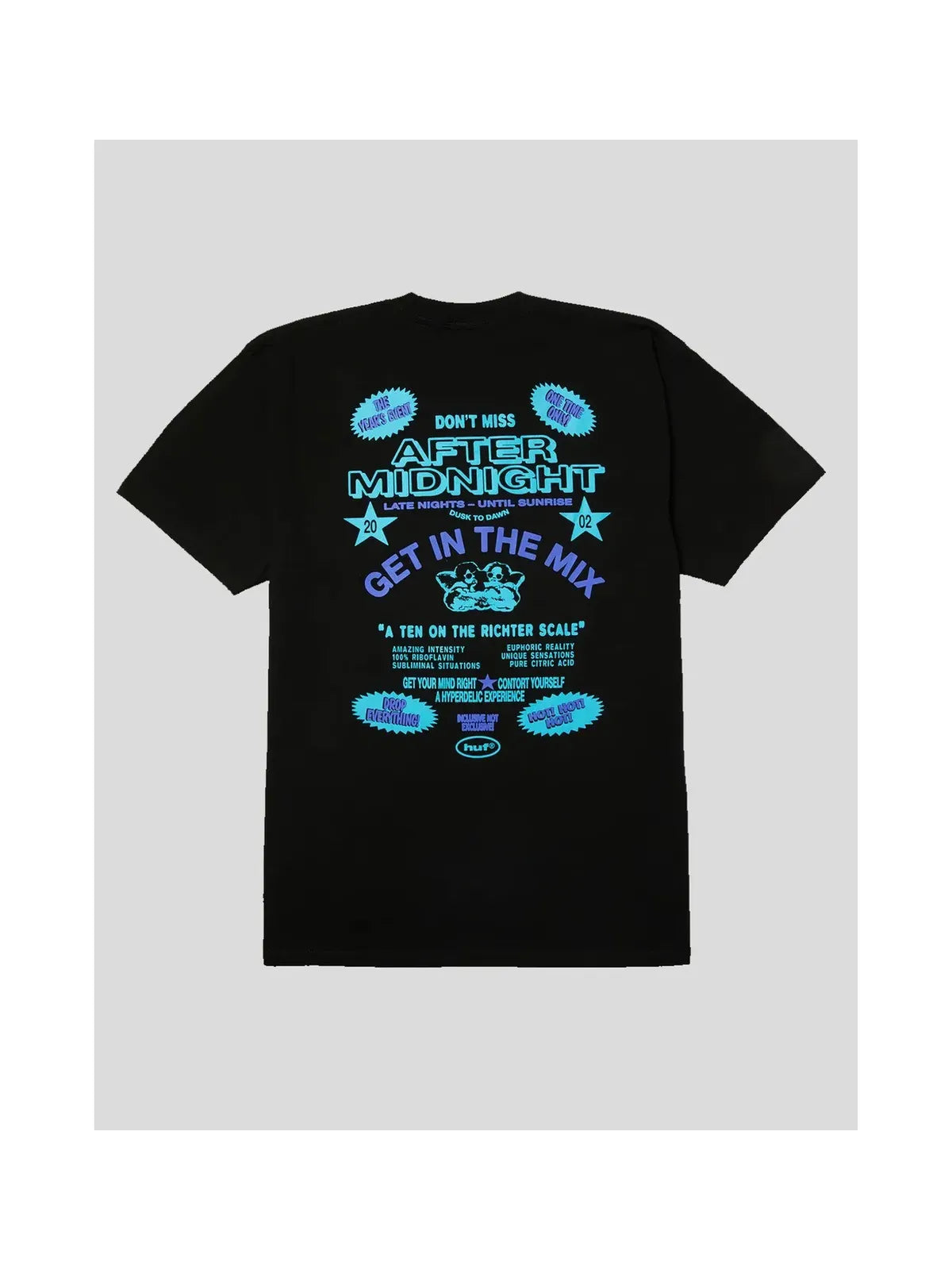 Teeshirts Huf T-Shirt After Midnight Ss Black, vue à plat dos