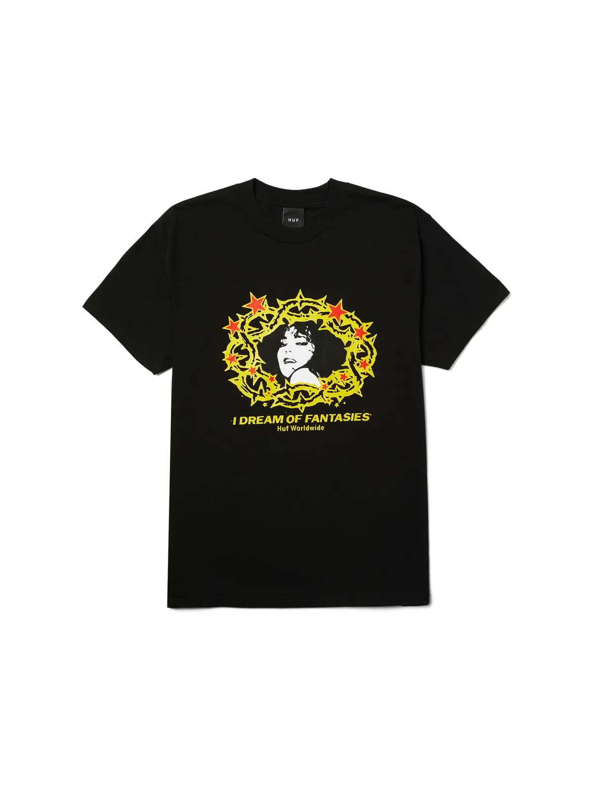 Teeshirts Huf T-Shirt Fantasies Ss Black, vue à plat devant