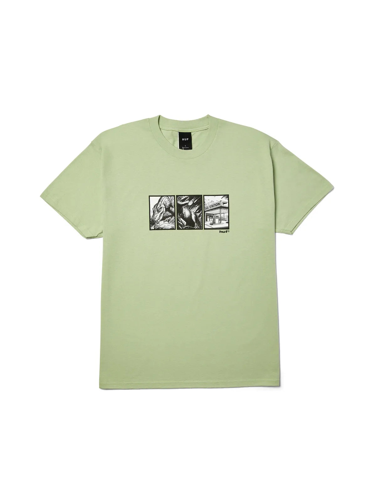 Teeshirts Huf T-Shirt Fossil Fuel Ss Cucumber, vue à plat devant