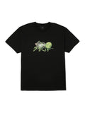 Teeshirts Huf T-Shirt Paws Ss Black, vue à plat devant