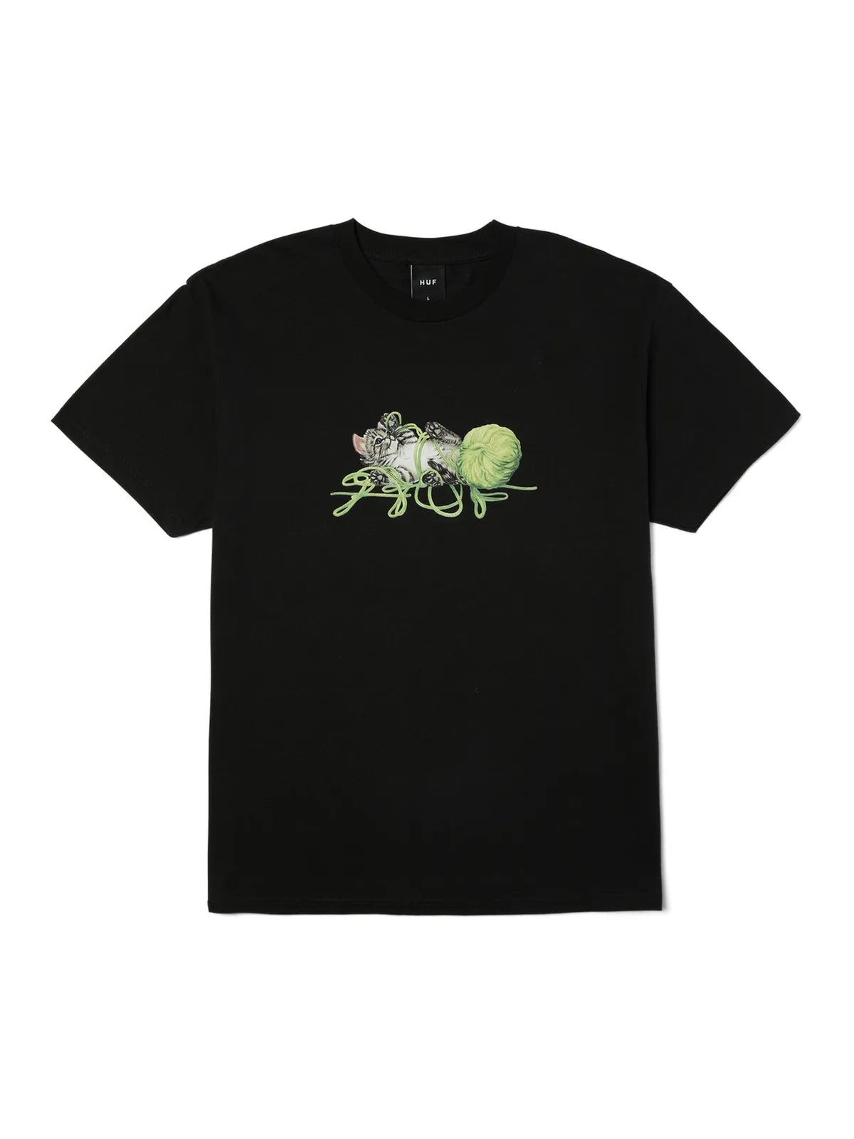 Teeshirts Huf T-Shirt Paws Ss Black, vue à plat devant
