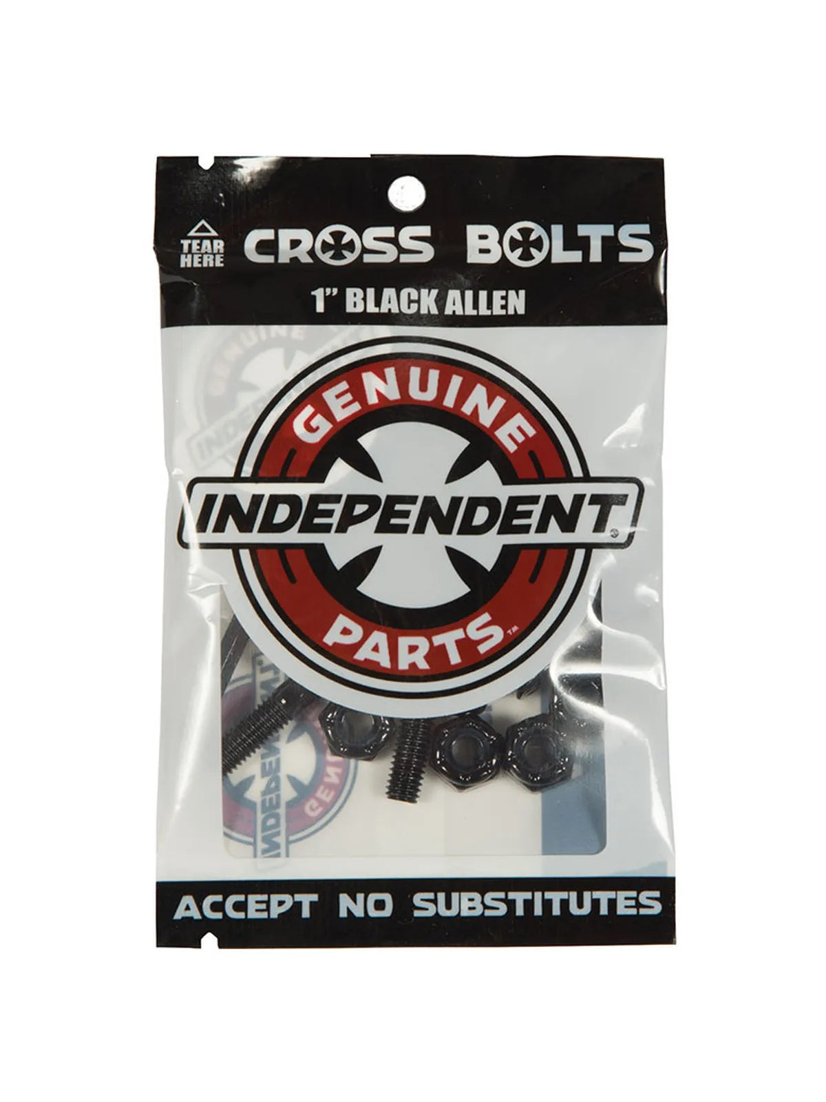 Visserie   Independent Visserie (Jeu De 8) Allen 1 Pouce Black, vue du sachet