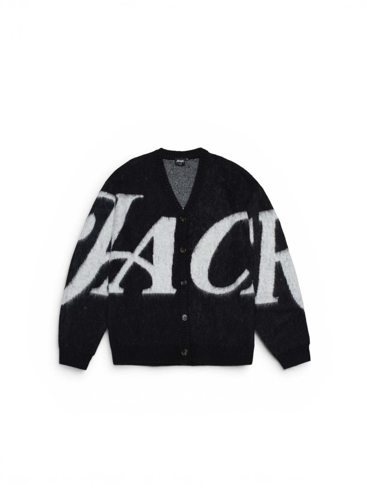 Vestes Jacker Ads Cardigan Mohair Black, vue de face a plat