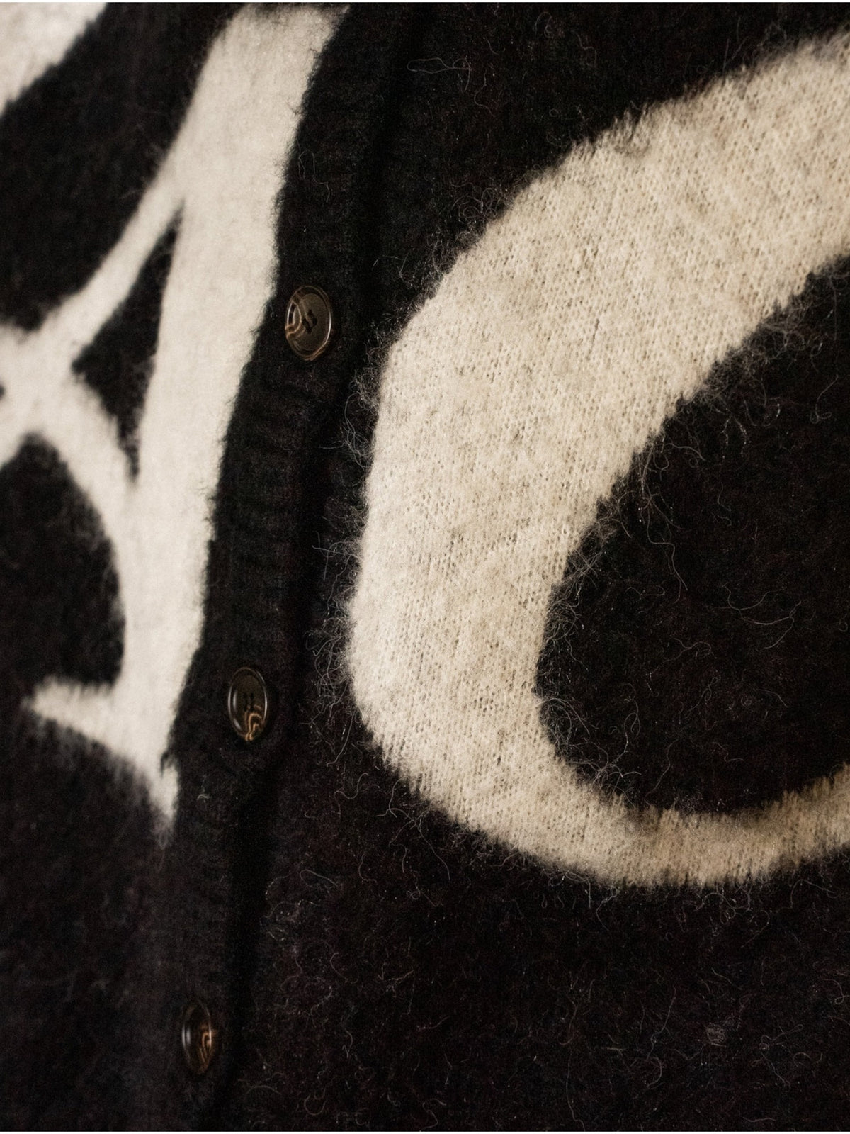 Vestes Jacker Ads Cardigan Mohair Black, vue detail