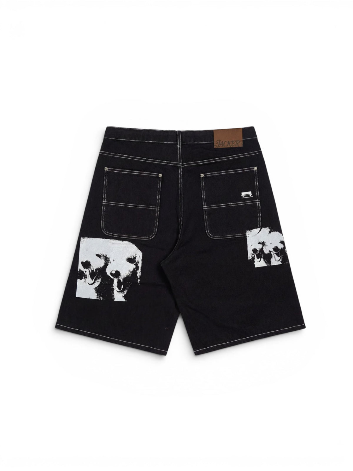 Shorts Jacker Baggy Short Poodle Pals Black, vue de dos a plat