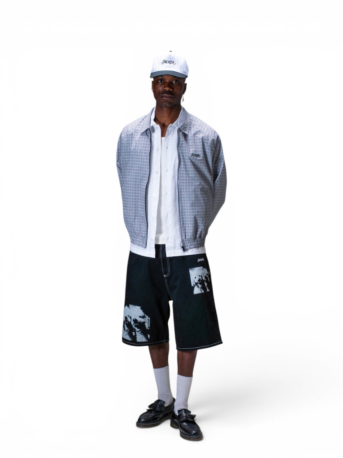 Shorts Jacker Baggy Short Poodle Pals Black, vue portée en pied de face