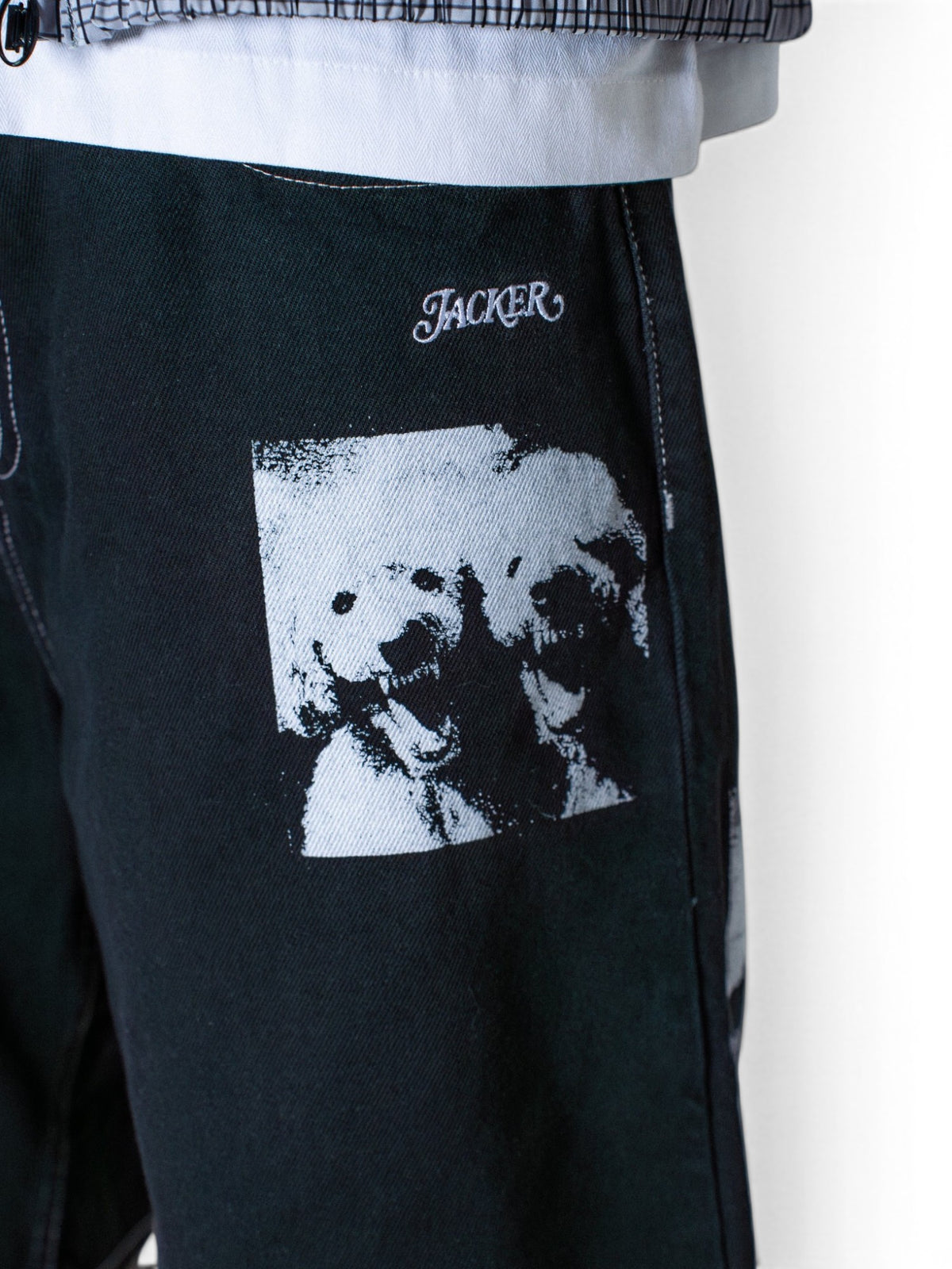 Shorts Jacker Baggy Short Poodle Pals Black, vue détail short porté