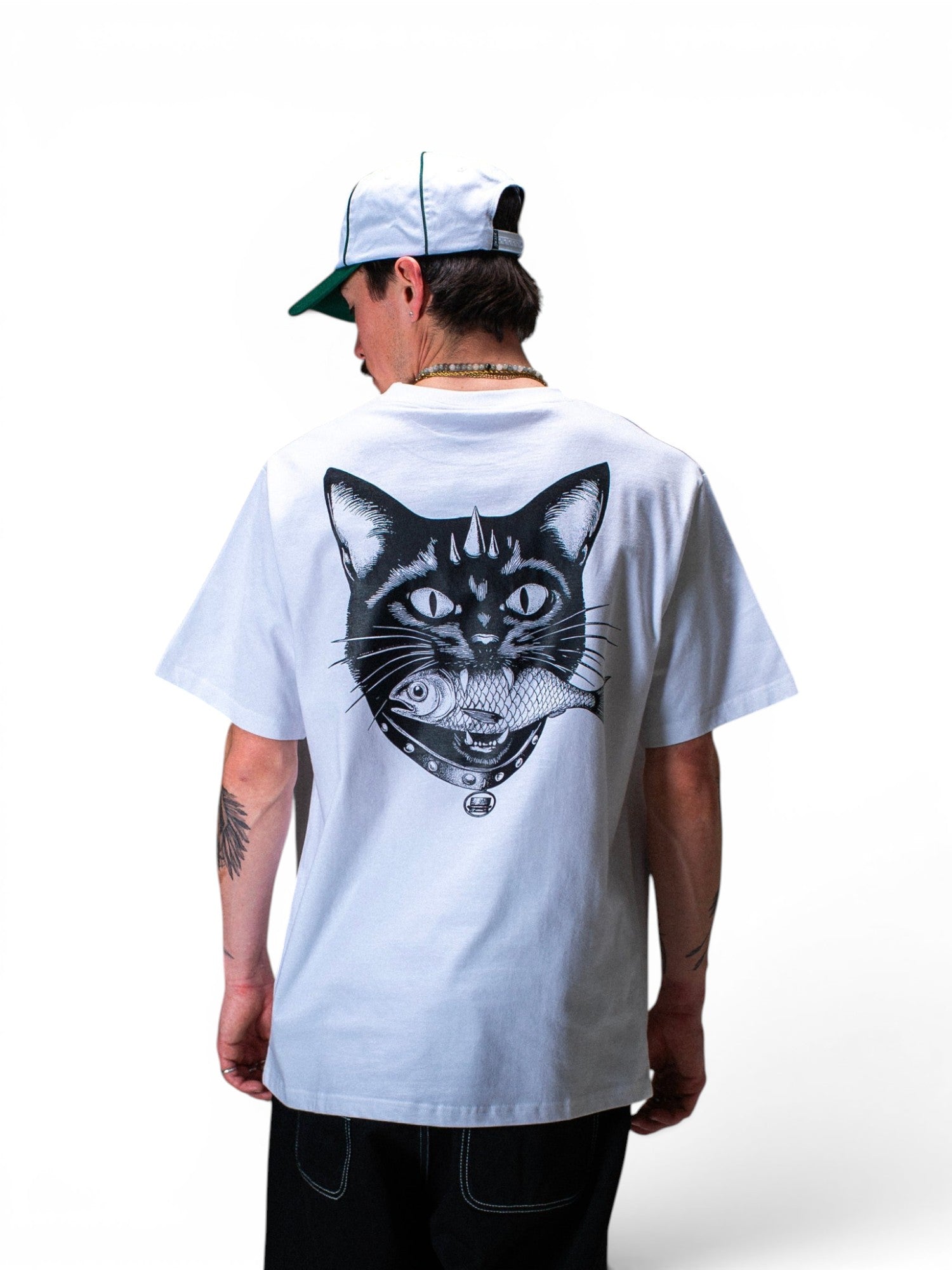 Teeshirts Jacker Black Sardine T-Shirt White, vue portée de dos