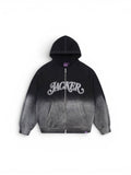 Vestes Jacker Curve Logo Gradient Washed Black, vue de face a plat