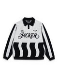 Polos Jacker Deal Polo Knit Beige White, vue de face a plat