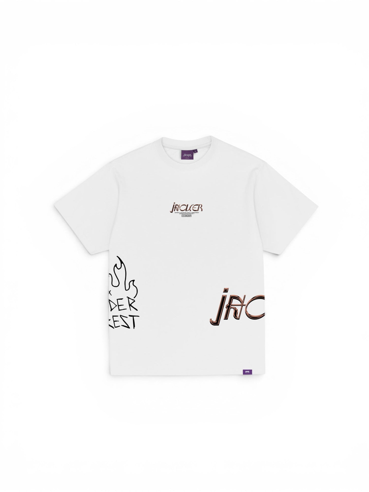 Teeshirts Jacker Handucuffs T-Shirt White, vue de face a plat