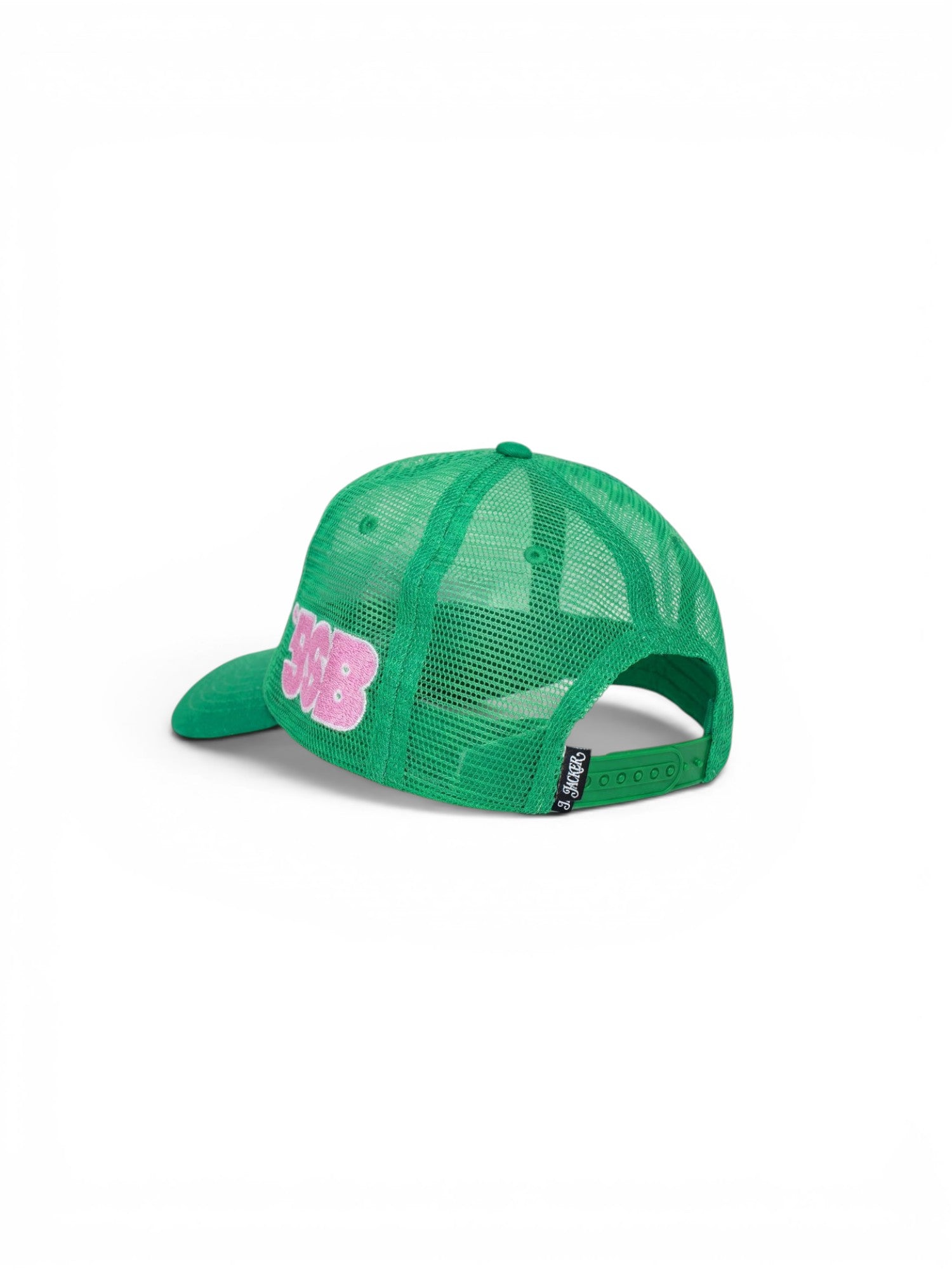 Casquettes Jacker Jsb Snapback 5 Panel Green, vue arrière de ¾ a plat