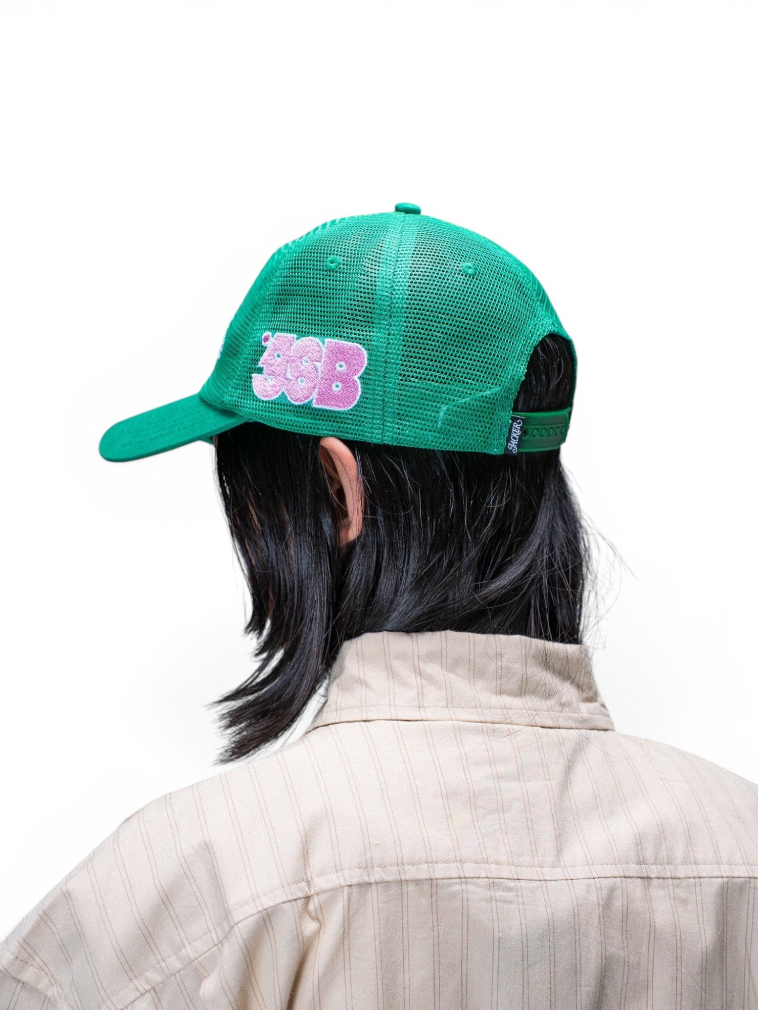 Casquettes Jacker Jsb Snapback 5 Panel Green, vue portée de ¾ arrière